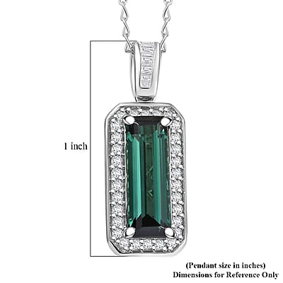 Certified & Appraised Rhapsody AAAA Pirineu Lagoon Tourmaline and E-F VS Diamond 2.88 ctw Pendant Necklace 20 Inches in 950 Platinum 5.38 Grams