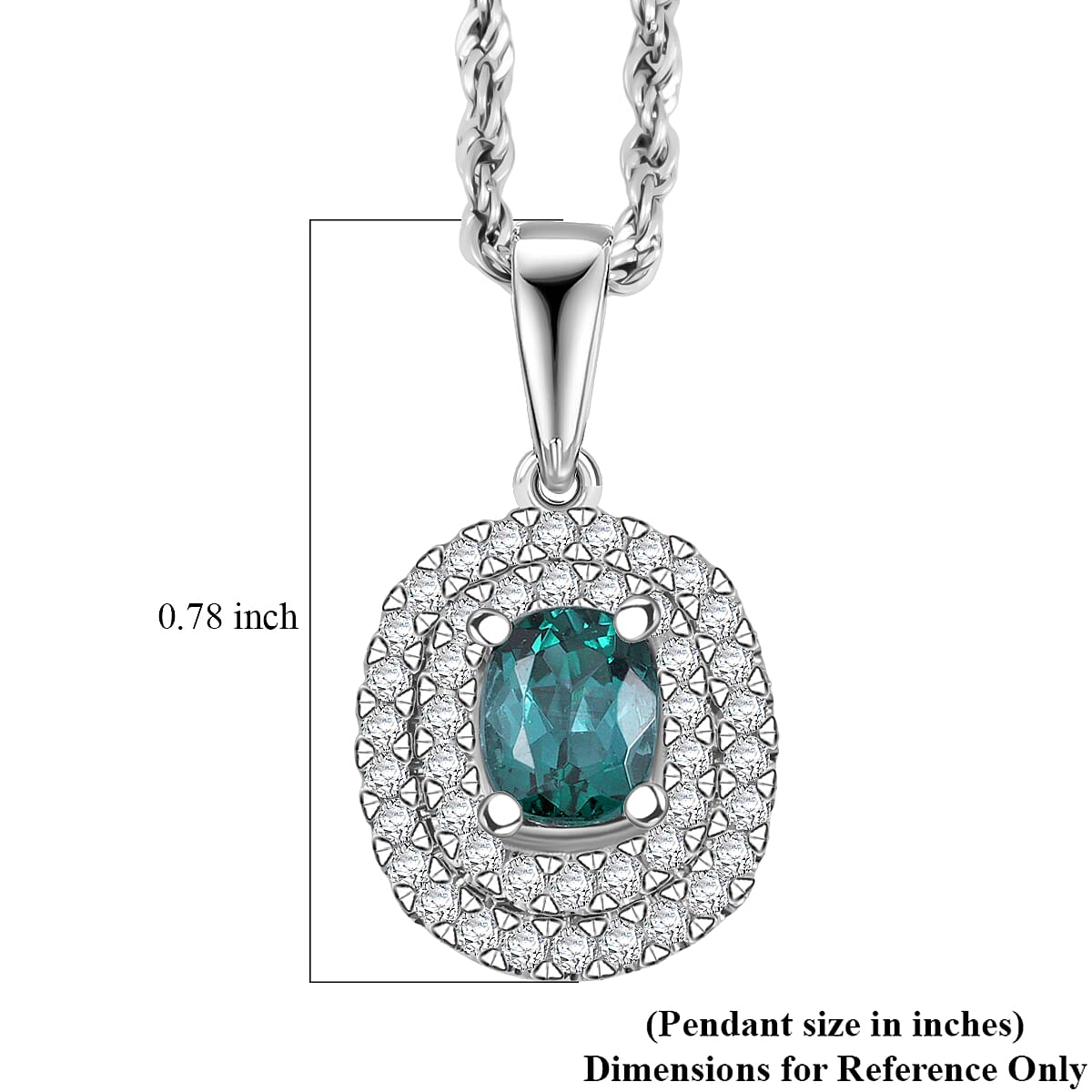 SPECIAL EDITION Certified & Appraised Luxoro 10K White Gold AAA Pirineu Lagoon Tourmaline, Diamond (I2) (0.37 cts) Pendant Necklace (18 Inches) 1.14 ctw image number 6