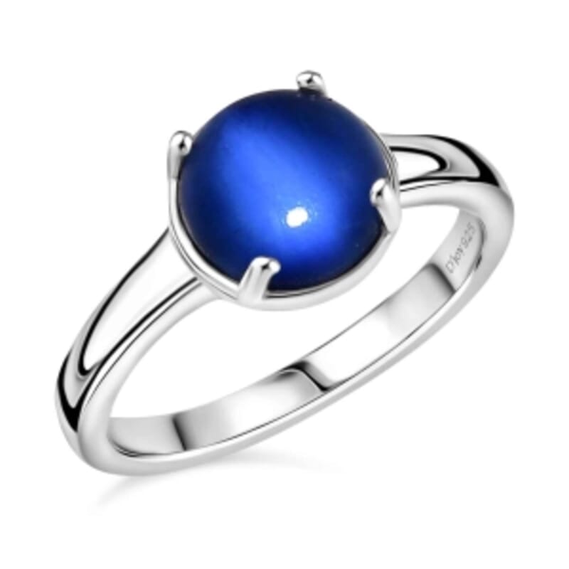 Aurora Moonstone 6.76 ctw Solitaire Stud Earrings, Ring (Size 9.0) and Pendant in Rhodium Over Sterling Silver