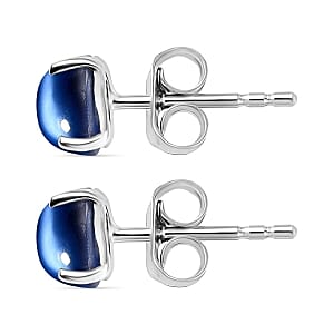 Aurora Moonstone 6.76 ctw Solitaire Stud Earrings, Ring (Size 9.0) and Pendant in Rhodium Over Sterling Silver
