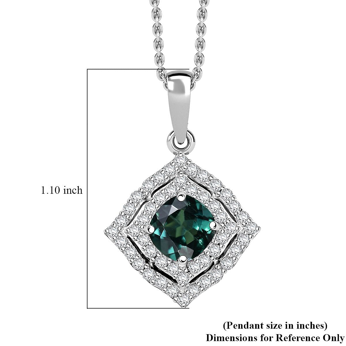 Certified & Appraised Luxoro AAA Pirineu Lagoon Tourmaline and I2 Diamond 1.21 ctw Pendant Necklace 20 Inches in 10K White Gold 4.94 Grams image number 5
