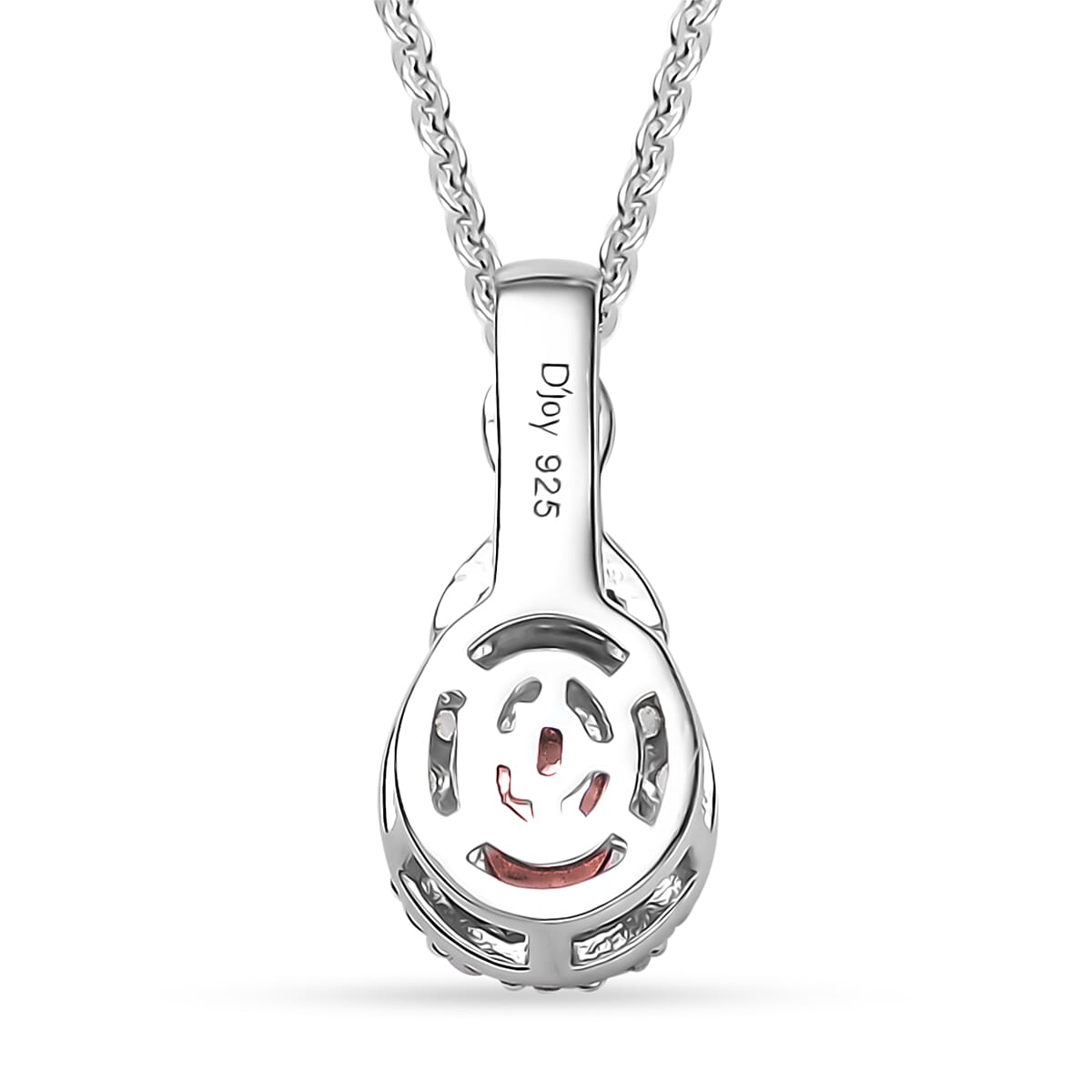 D'Joy Mozambique Garnet and White Zircon 0.60 ctw Necklace 18K Vermeil YG and Rhodium Over in Sterling Silver 20 Inches