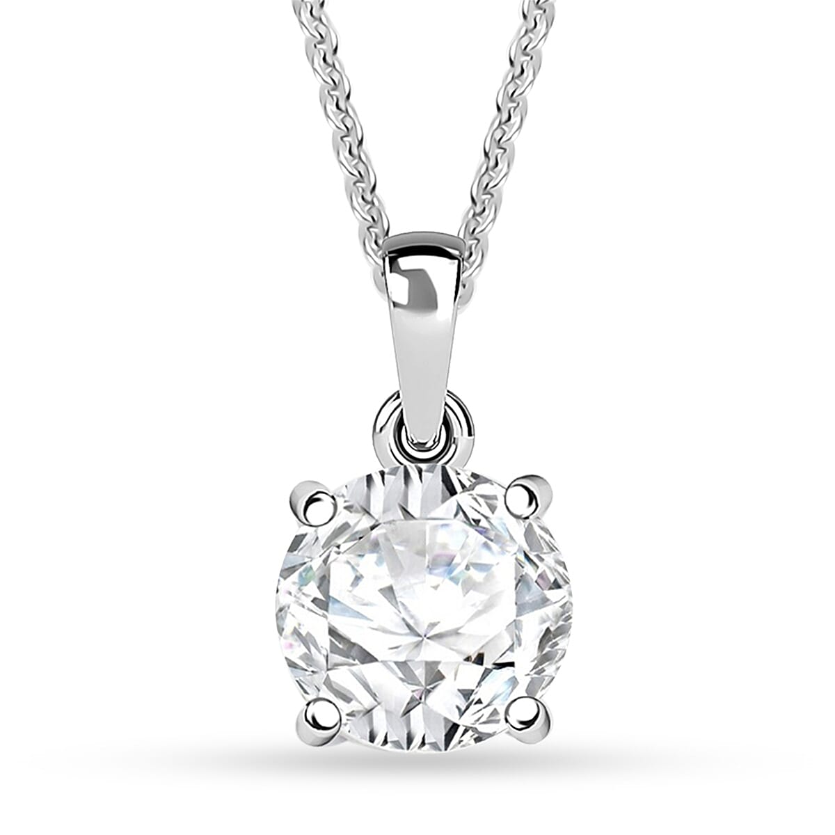 D'Joy White Topaz 1.65 ctw Pendant Necklace in Rhodium Over Sterling Silver 20 Inches  image number 0