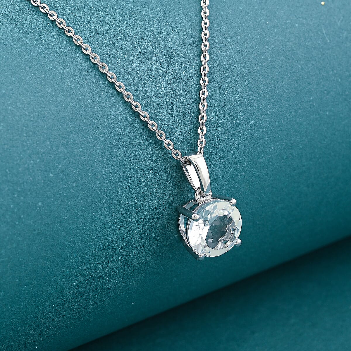 D'Joy White Topaz 1.65 ctw Pendant Necklace in Rhodium Over Sterling Silver 20 Inches  image number 1