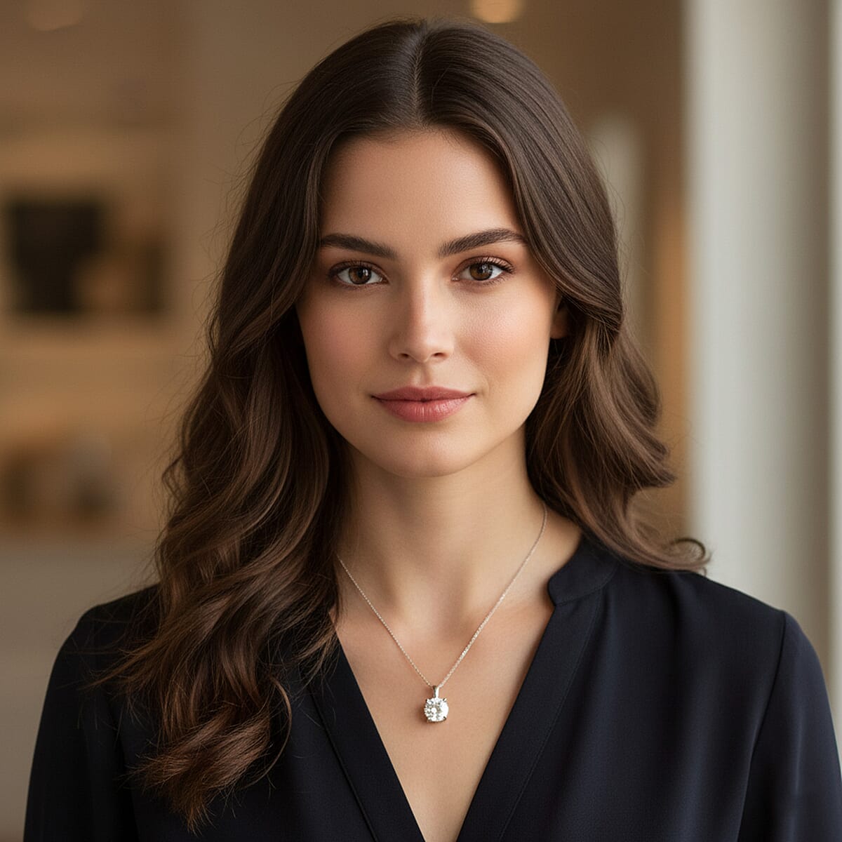 D'Joy White Topaz 1.65 ctw Pendant Necklace in Rhodium Over Sterling Silver 20 Inches  image number 2