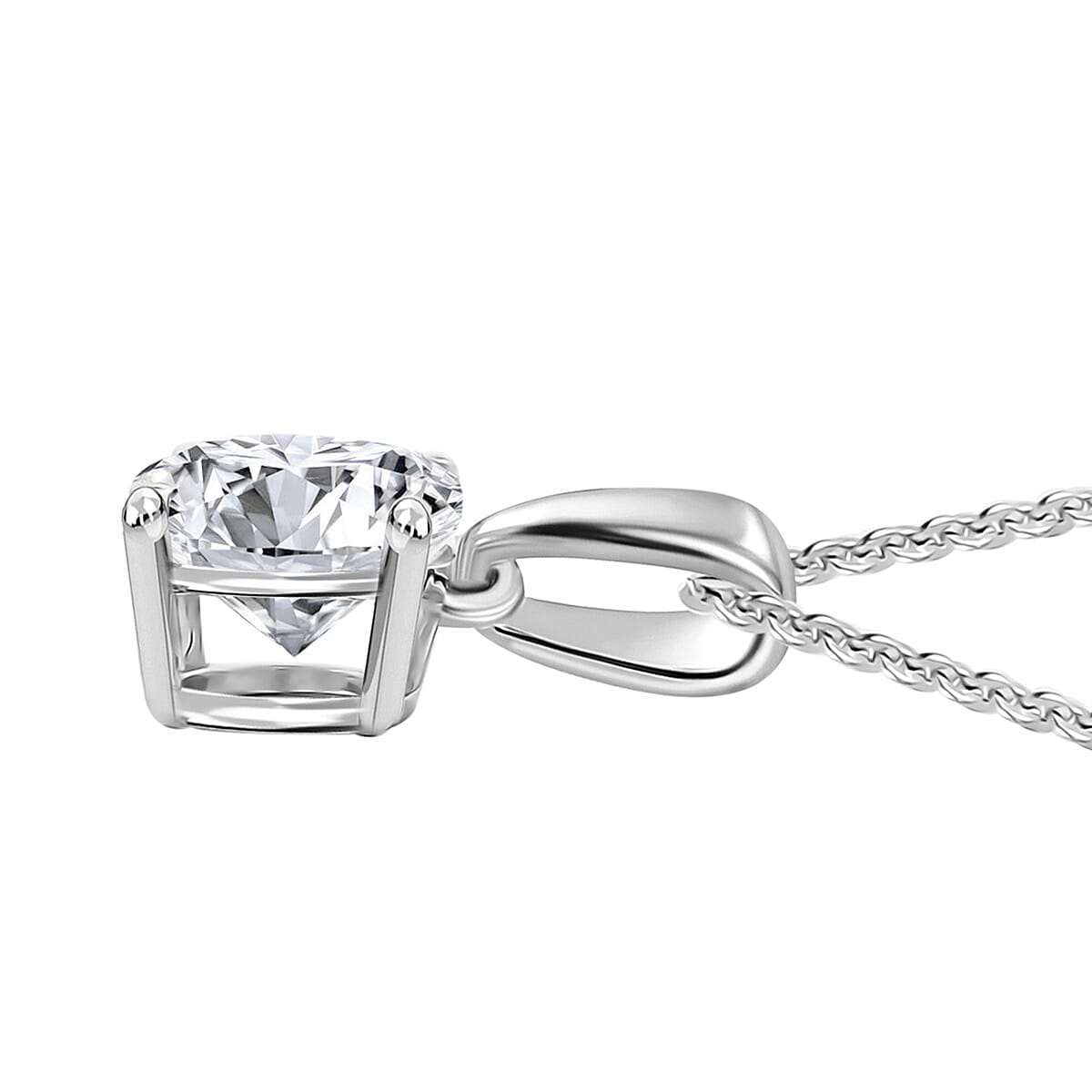 D'Joy White Topaz 1.65 ctw Pendant Necklace in Rhodium Over Sterling Silver 20 Inches  image number 3