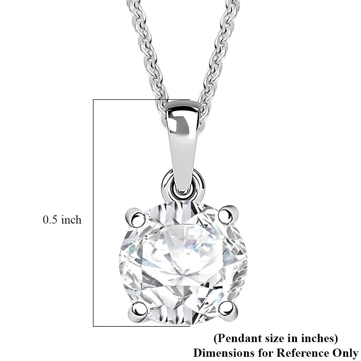 D'Joy White Topaz 1.65 ctw Pendant Necklace in Rhodium Over Sterling Silver 20 Inches  image number 5