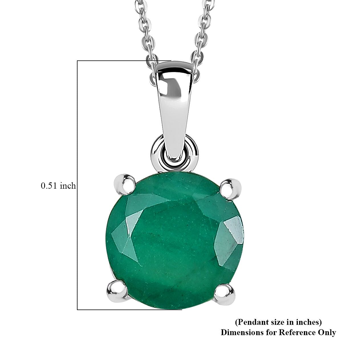 D'Joy Socoto Emerald 1.20 ctw Pendant Necklace in Rhodium Over Sterling Silver 20 Inches image number 6