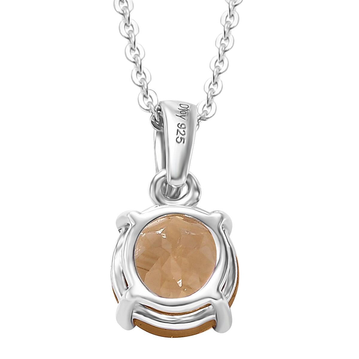D'Joy Brazilian Citrine 1.20 ctw Solitaire Pendant Necklace in Rhodium Over Sterling Silver 20 Inches image number 4
