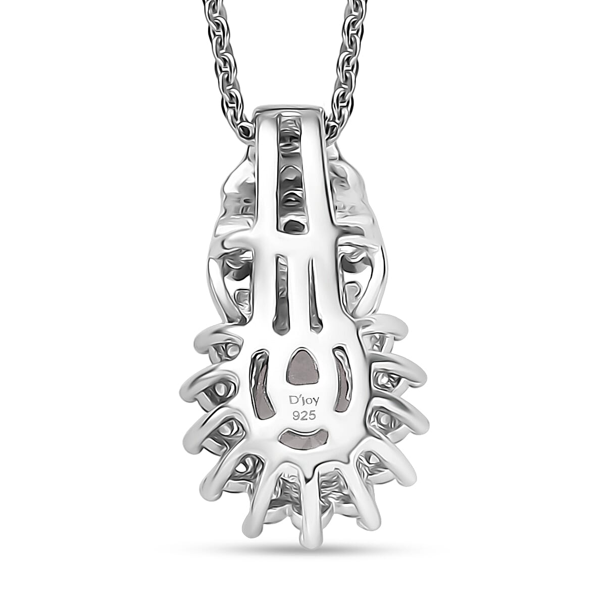 D'Joy White Topaz and White Zircon 1.10 ctw Pendant Necklace in Rhodium Over Sterling Silver 20 Inches image number 4