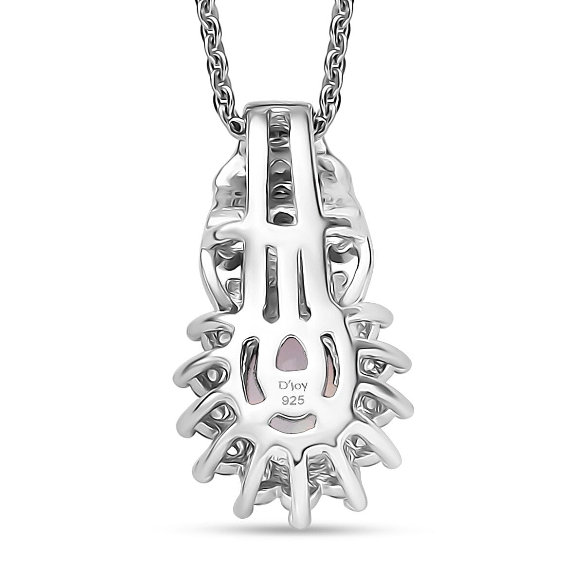 D'Joy Ethiopian Welo Opal and White Zircon 0.90 ctw Pendant Necklace in Rhodium Over Sterling Silver 20 Inches