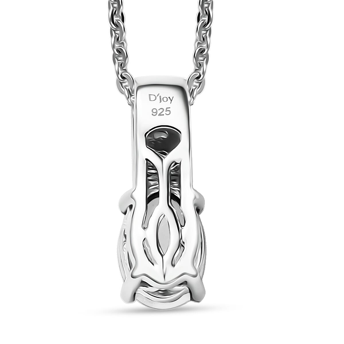D'Joy White Topaz and White Zircon 0.75 ctw Pendant Necklace in Rhodium Over Sterling Silver 20 Inches image number 4
