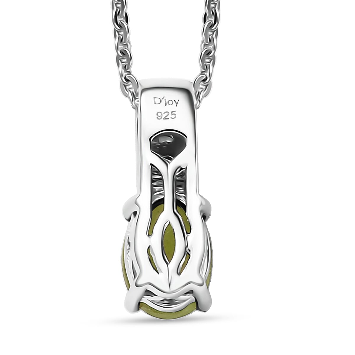 D'Joy Hebei Peridot and White Zircon 0.90 ctw Pendant Necklace in Rhodium Over Sterling Silver 20 Inches image number 4
