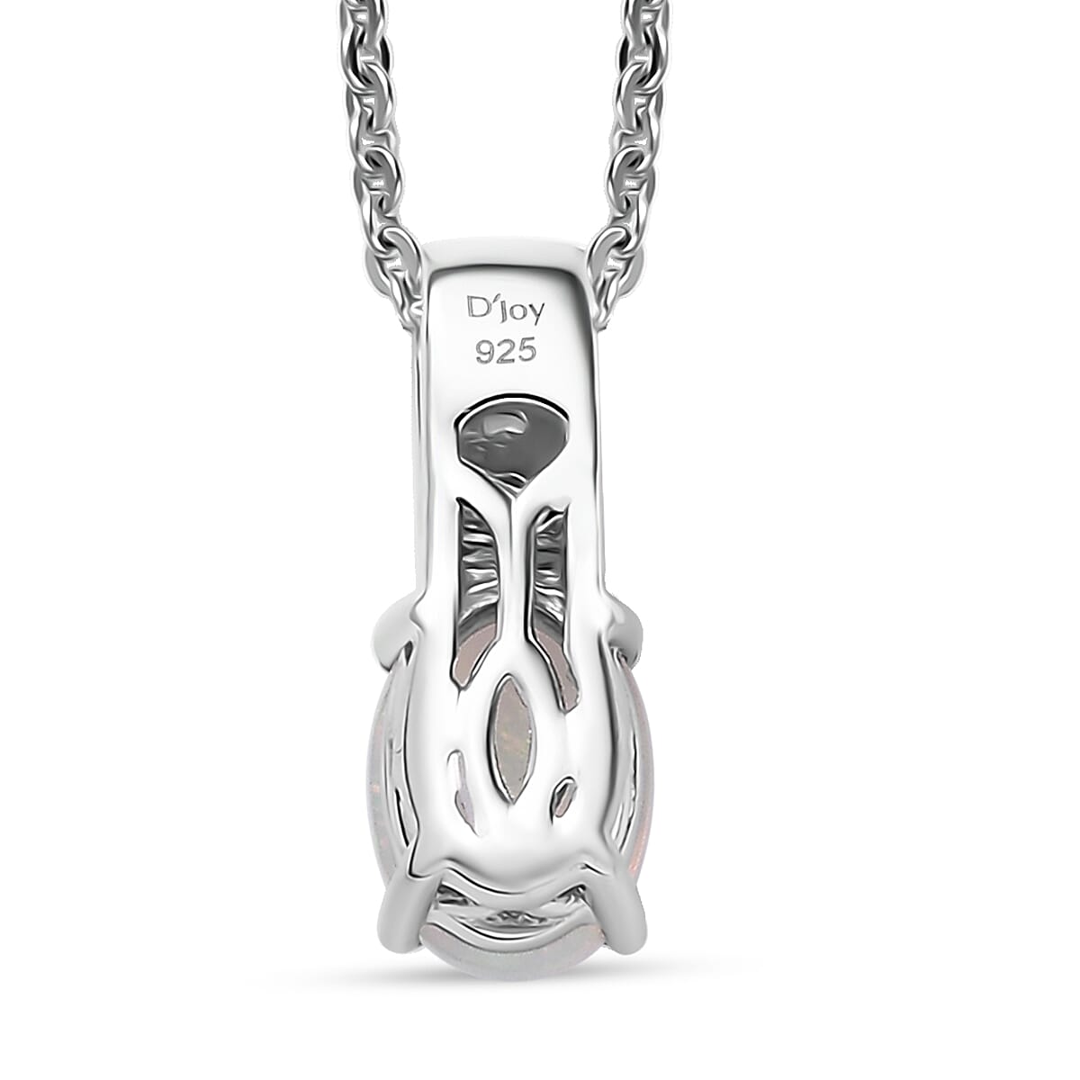 D'Joy Ethiopian Welo Opal 0.55 ctw Pendant Necklace in Rhodium Over Sterling Silver 20 Inches image number 4