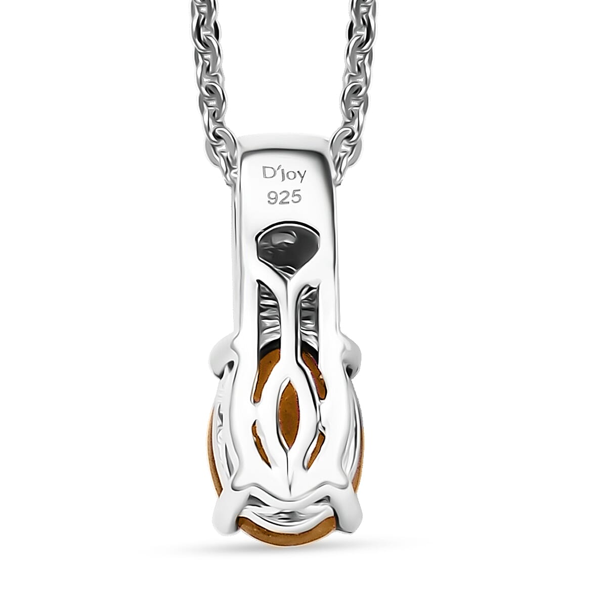 D'Joy Brazilian Citrine and White Zircon 0.80 ctw Pendant Necklace in Rhodium Over Sterling Silver 20 Inches  image number 4