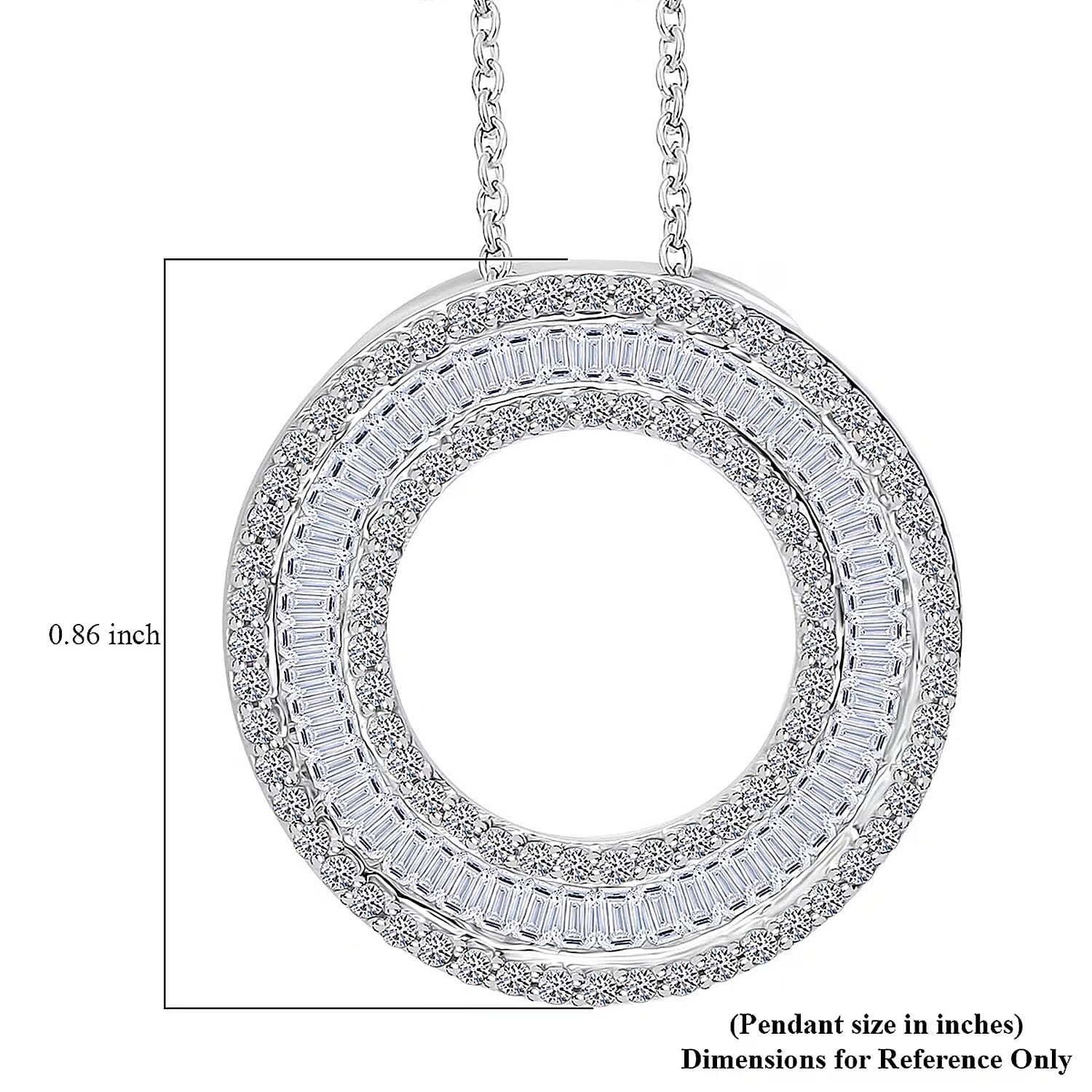 Luxuriant Lab Grown Diamond (G-H, SI) The Infinity Brilliance Halo Pendant Necklace in Rhodium Over Sterling Silver 1.00 ctw (20 Inches)