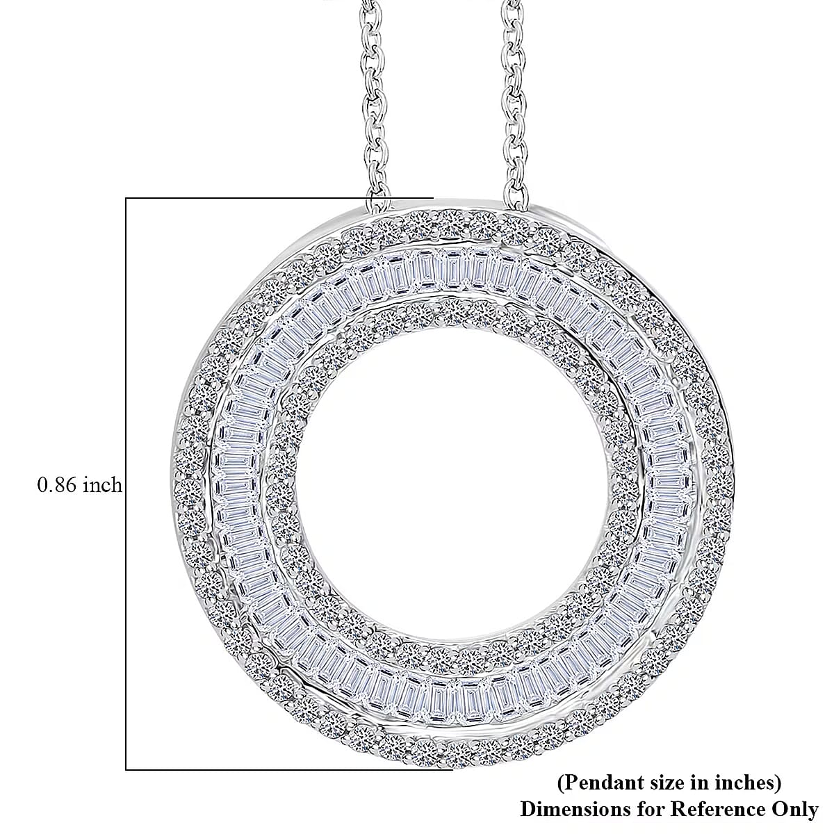 Ankur's Treasure Chest Doorbuster Luxuriant Lab Grown Diamond G-H SI 1.00 ctw The Art Deco Halo Pendant Necklace in Rhodium Over Sterling Silver 20 Inches image number 6