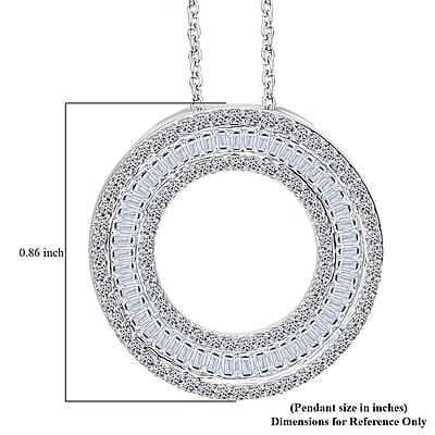 Luxuriant Lab Grown Diamond (G-H, SI) The Infinity Brilliance Halo Pendant Necklace in Rhodium Over Sterling Silver 1.00 ctw (20 Inches)