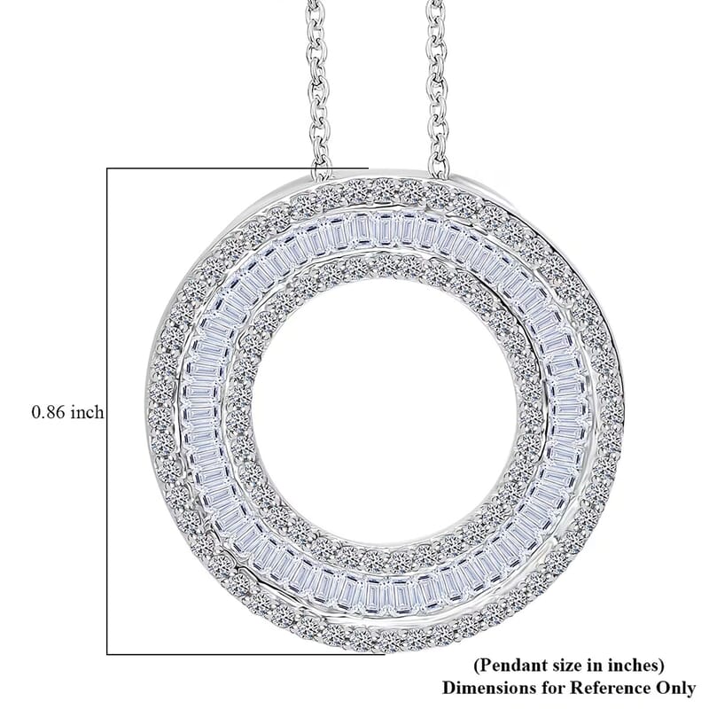 Luxuriant Lab Grown Diamond G-H SI 1.00 ctw The Infinity Brilliance Halo Pendant Necklace in Rhodium Over Sterling Silver 20 Inches