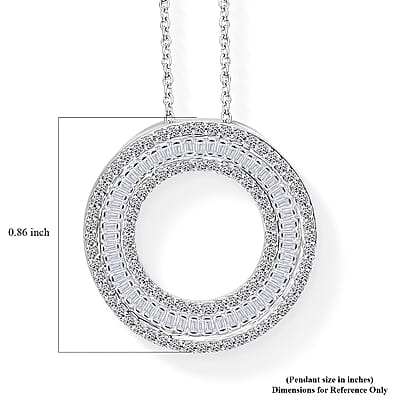 Luxuriant Lab Grown Diamond (G-H, SI) The Infinity Brilliance Halo Pendant Necklace in Rhodium Over Sterling Silver 1.00 ctw (20 Inches)