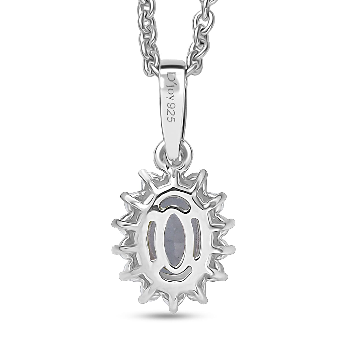 D'Joy Mangoro Aquamarine and White Zircon 1.00 ctw Pendant Necklace in Rhodium Over Sterling Silver 20 Inches image number 3