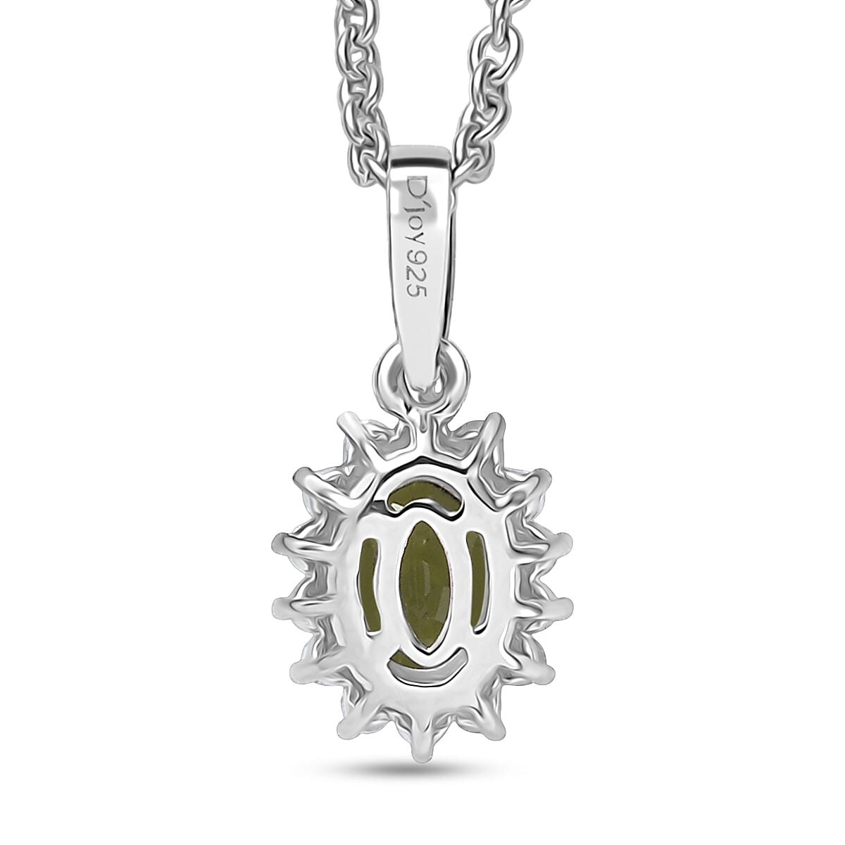 D'Joy Hebei Peridot and White Zircon 1.25 ctw Pendant Necklace in Rhodium Over Sterling Silver 20 Inches image number 4
