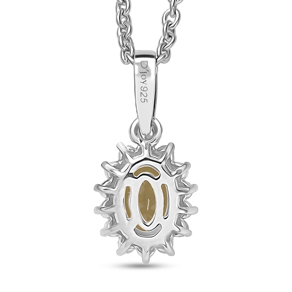 D'Joy Brazilian Citrine and White Zircon 1.15 ctw Pendant Necklace in Rhodium Over Sterling Silver 20 Inches image number 4