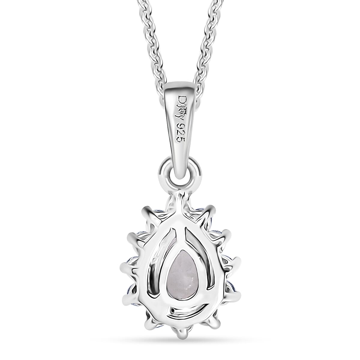 D'Joy White Topaz and White Zircon 0.75 ctw Pendant Necklace in Rhodium Over Sterling Silver 20 Inches image number 4