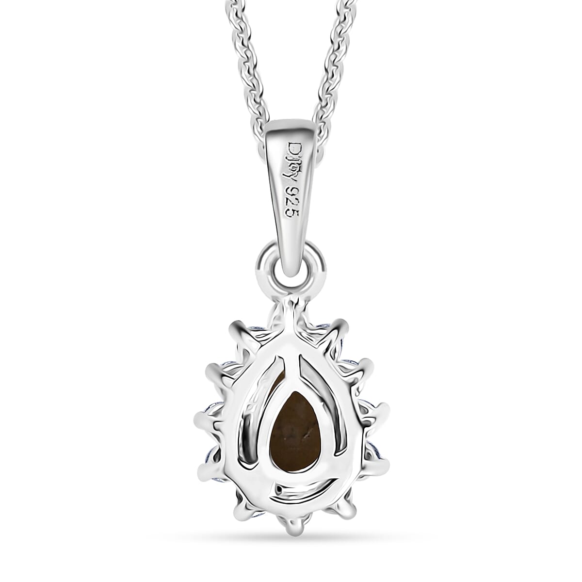 D'Joy Brazilian Citrine and White Zircon 0.65 ctw Pendant Necklace in Rhodium Over Sterling Silver 20 Inches image number 4