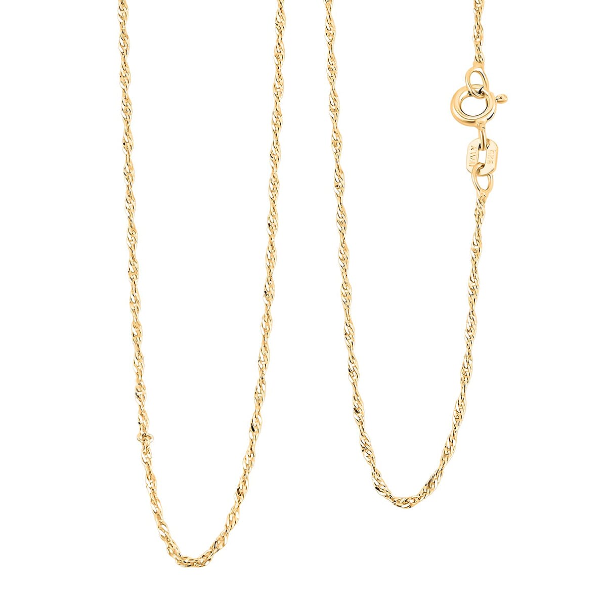 Made In Italy Set of 2 Diamond-cut Chain Necklace in 14K Yellow Gold Over Sterling Silver 2.45 Grams 18 Inches image number 0