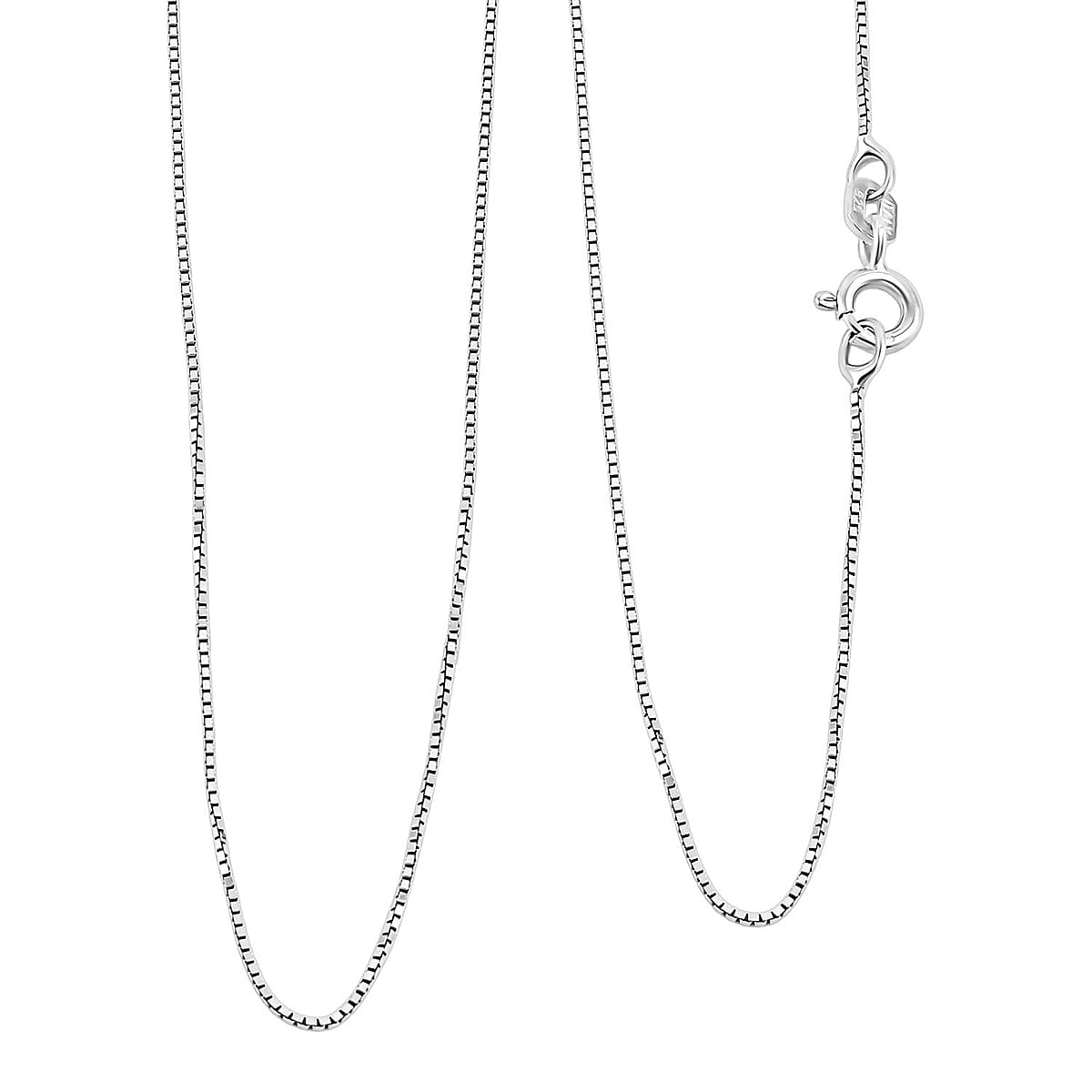 Italian Set of 2 Diamond-cut Chain Necklace in Rhodium Over Sterling Silver 2.34 Grams 18 Inches image number 2