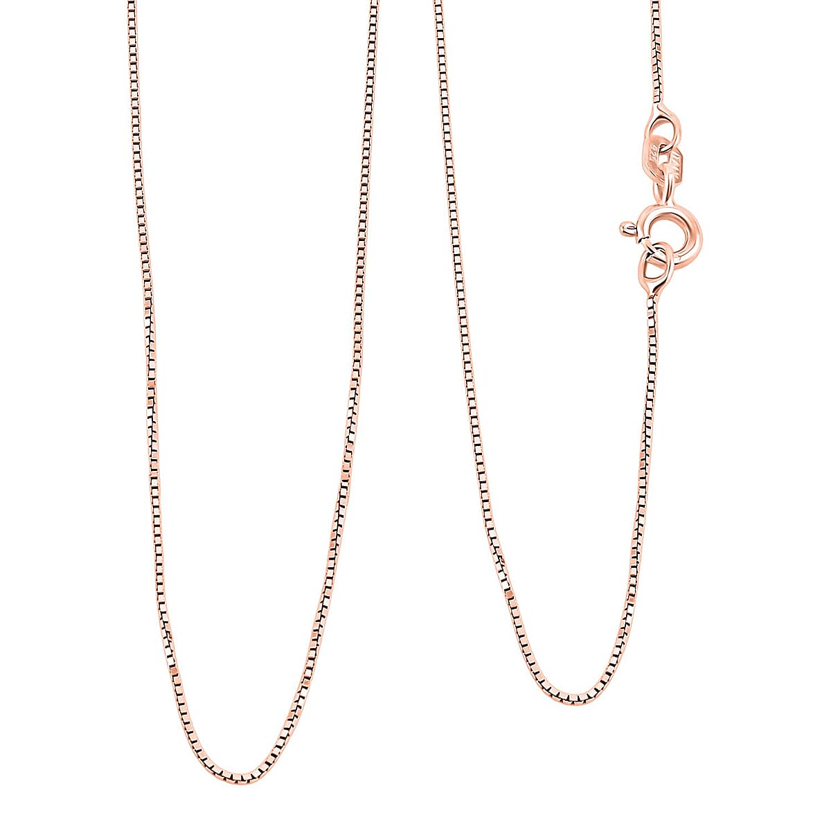 Italian Set of 2 Diamond-cut Chain Necklace in 14K Rose Gold Over Sterling Silver 2.45 Grams 18 Inches image number 2