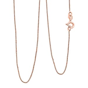 Italian Set of 2 Diamond-cut Chain Necklace in 14K Rose Gold Over Sterling Silver 2.45 Grams 18 Inches