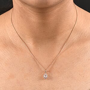 D'Joy Premium Pink Morganite and Diamond 0.50 ctw Crown Blossom Pendant Necklace 20 Inches in 18K Vermeil Rose Gold Over Sterling Silver 