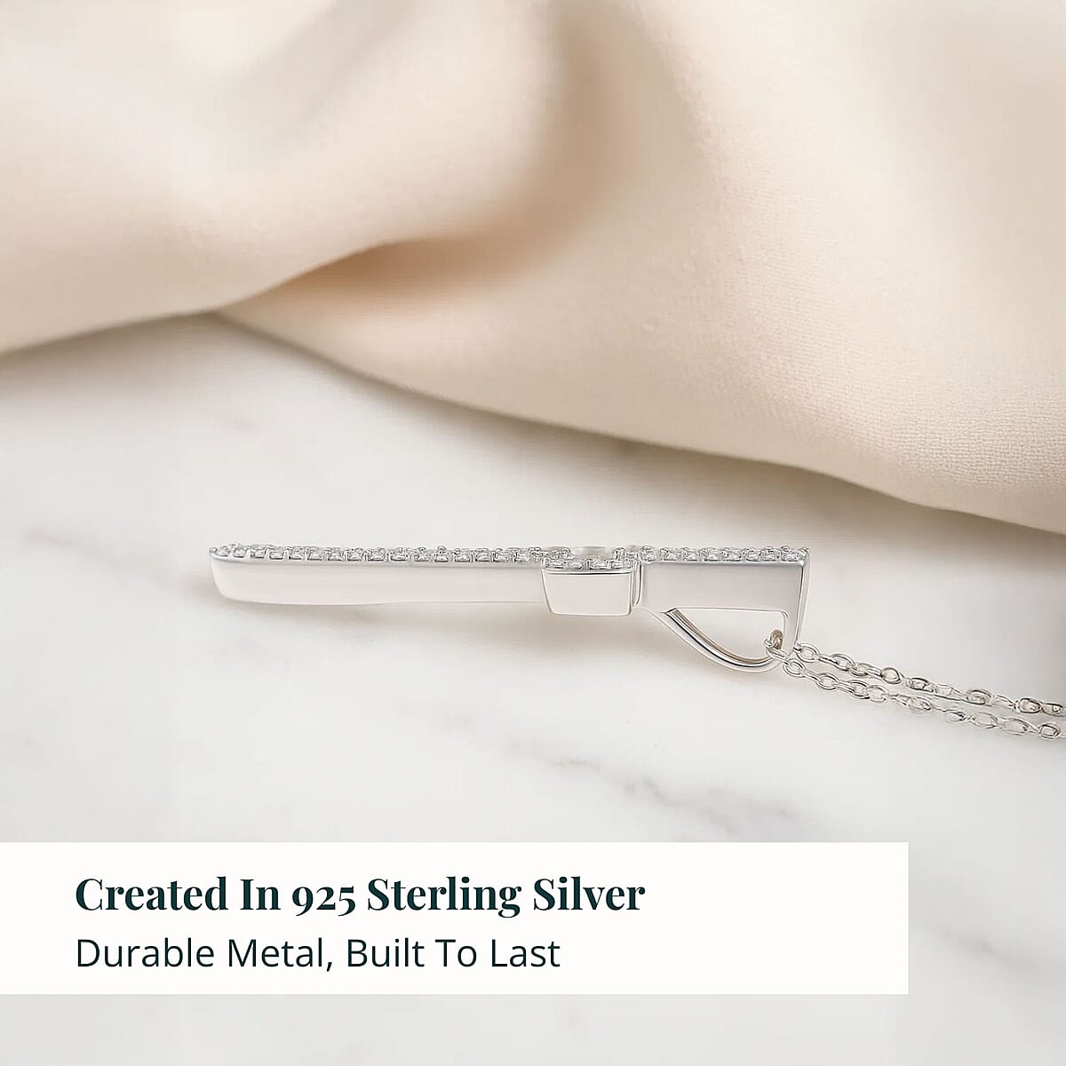 Ankur's Treasure Chest Doorbuster Luxuriant Lab Grown Diamond G-H SI 1.00 ctw The Mirror of the Soul Pendant Necklace in Rhodium Over Sterling Silver 20 Inches image number 2