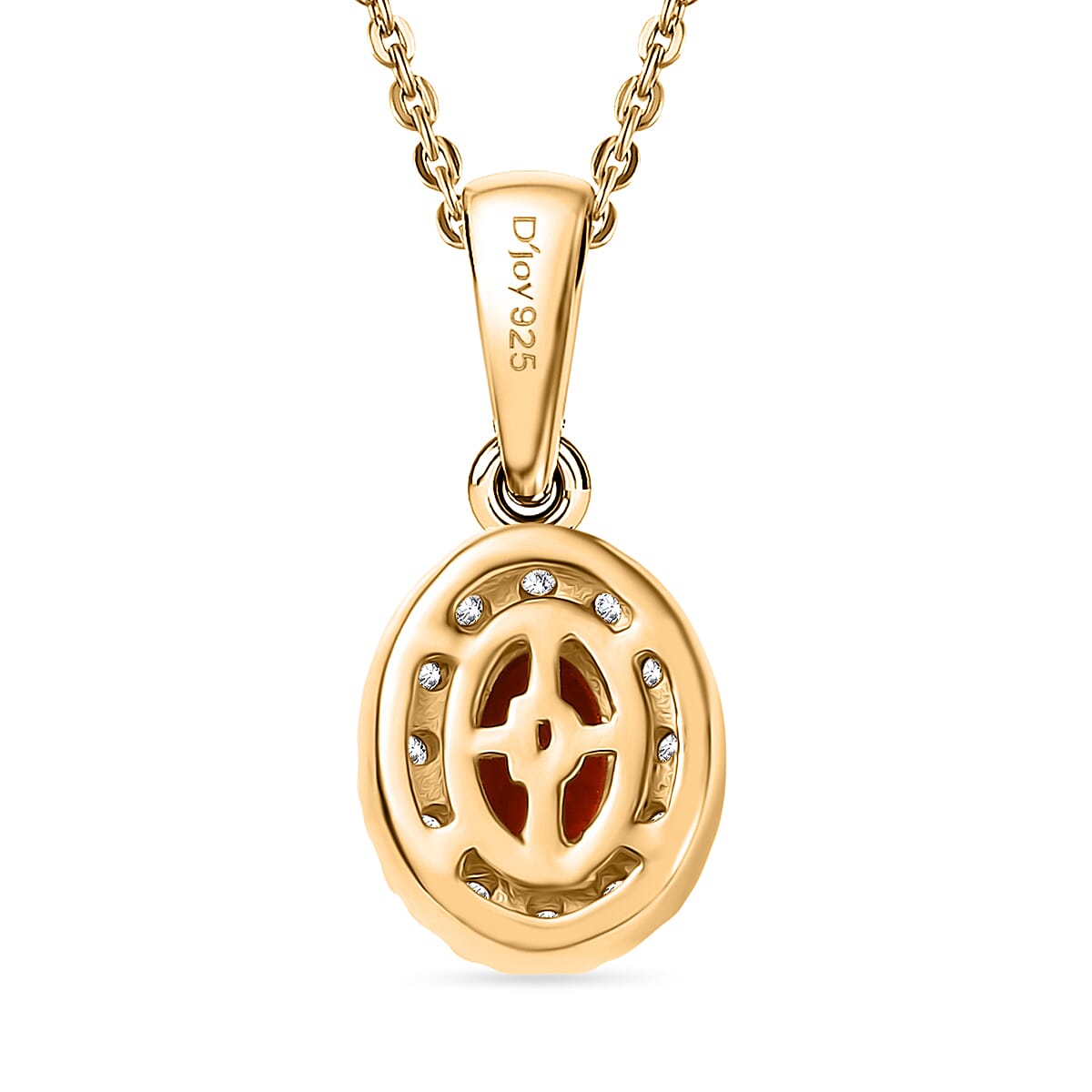 Fire Opal, White Zircon 1.36 ctw Set Ring (Size 8) and Pendant Necklace (18 Inches) in Vermeil YG Over Sterling Silver