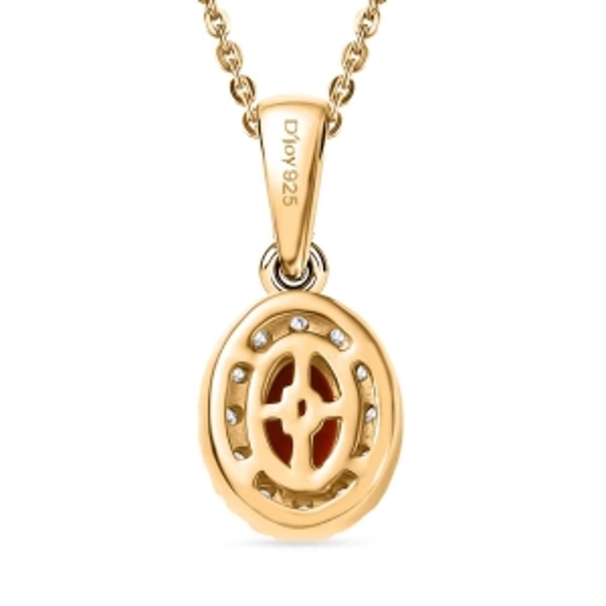 Fire Opal, White Zircon 1.36 ctw Set Ring (Size 10) and Pendant Necklace (18 Inches) in Vermeil YG Over Sterling Silver image number 8
