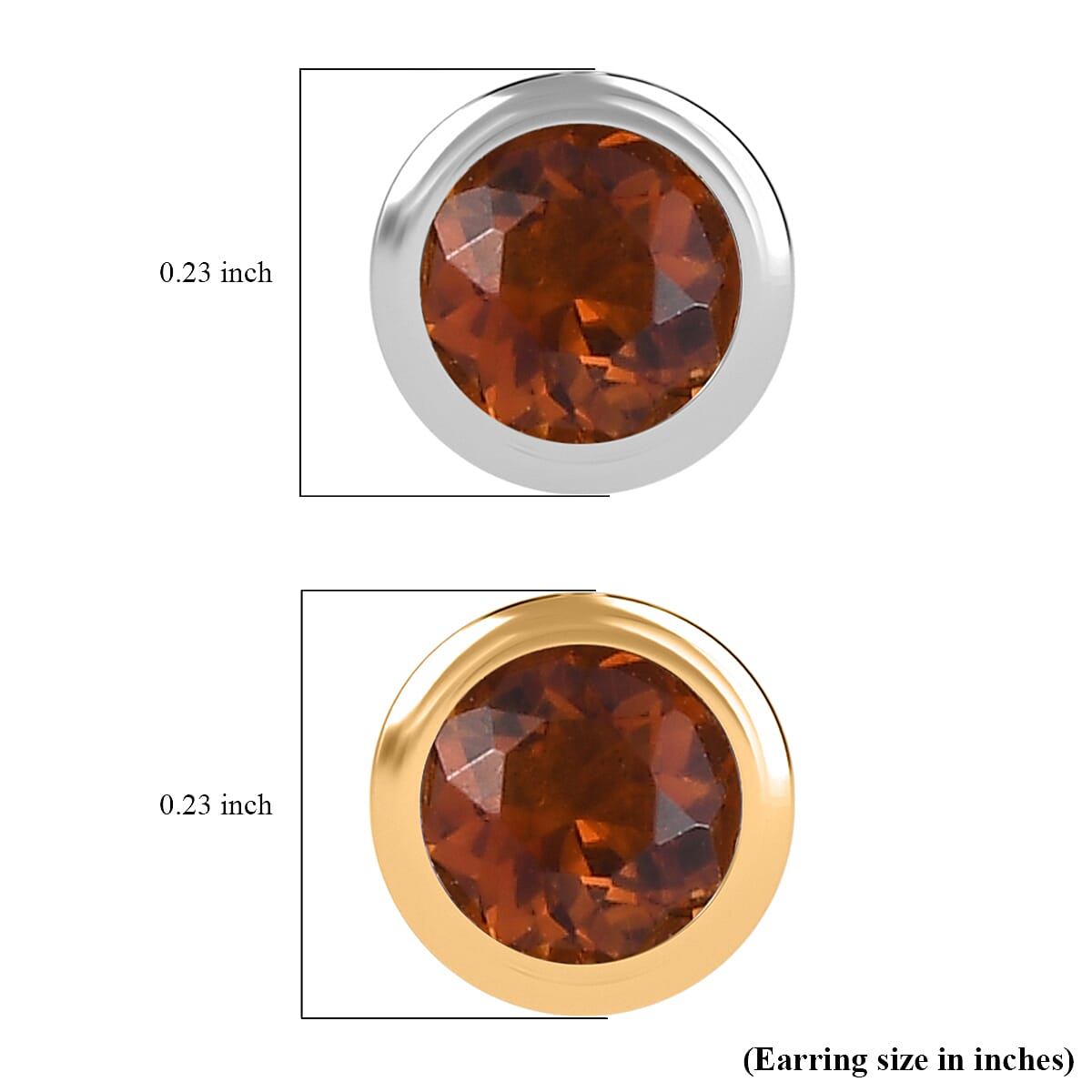 Set of 2 - D'Joy Poke Free Santa Ana Madeira Citrine 1.00 ctw Stud Earrings in 18K Vermeil YG and Rhodium Over Sterling Silver