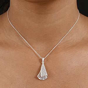 D'Joy Passport to Turkey White Zircon 0.60 ctw Pendant Necklace in 18K Vermeil Yellow Gold Over Sterling Silver 20 Inches