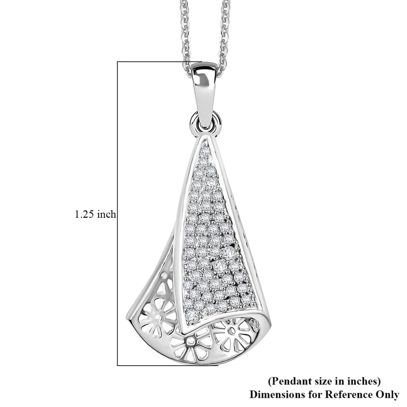 D'Joy Passport to Turkey White Zircon 0.60 ctw Pendant Necklace in 18K Vermeil Yellow Gold Over Sterling Silver 20 Inches