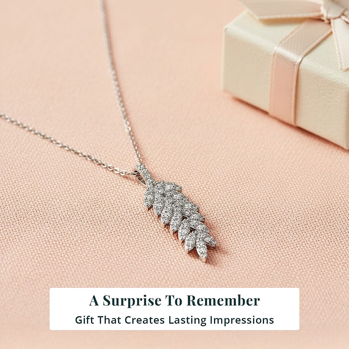 Luxuriant Lab Grown Diamond G-H SI 0.50 ctw Whispering Leaves Pendant Necklace in Rhodium Over Sterling Silver 20 Inches image number 5