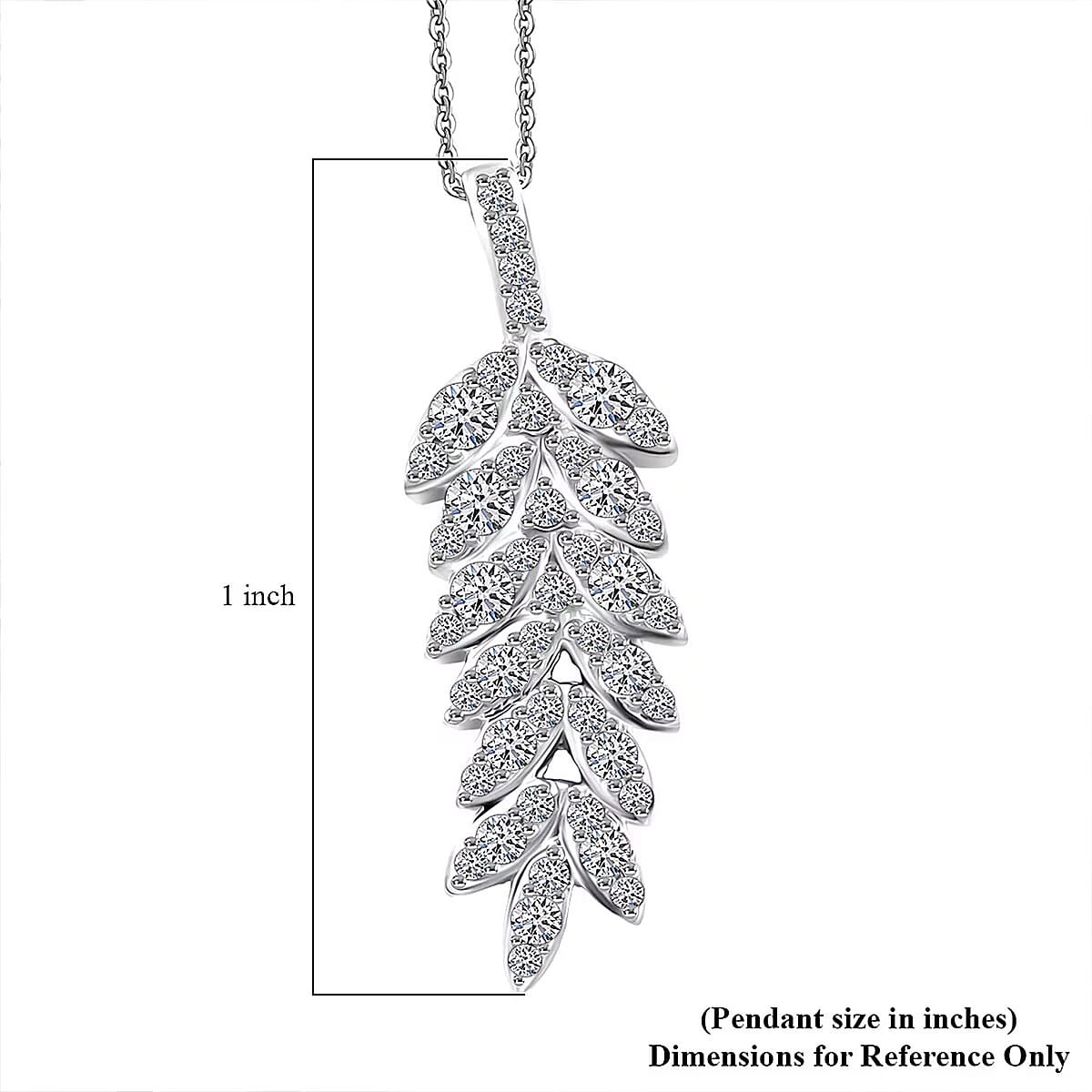 Luxuriant Lab Grown Diamond G-H SI 0.50 ctw Whispering Leaves Pendant Necklace in Rhodium Over Sterling Silver 20 Inches image number 6