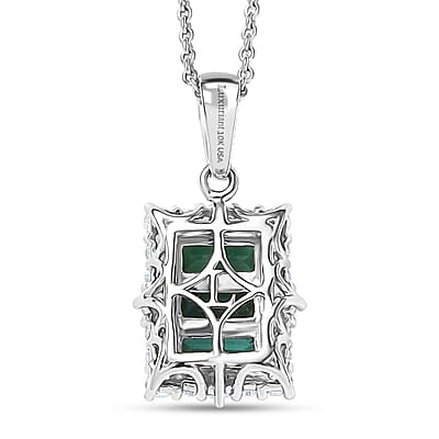 Certified & Appraised Premium Pirineu Lagoon Tourmaline and Luxuriant Lab Grown Diamond G-H SI 1.49 ctw Pendant Necklace 20 Inches in 10K White Gold
