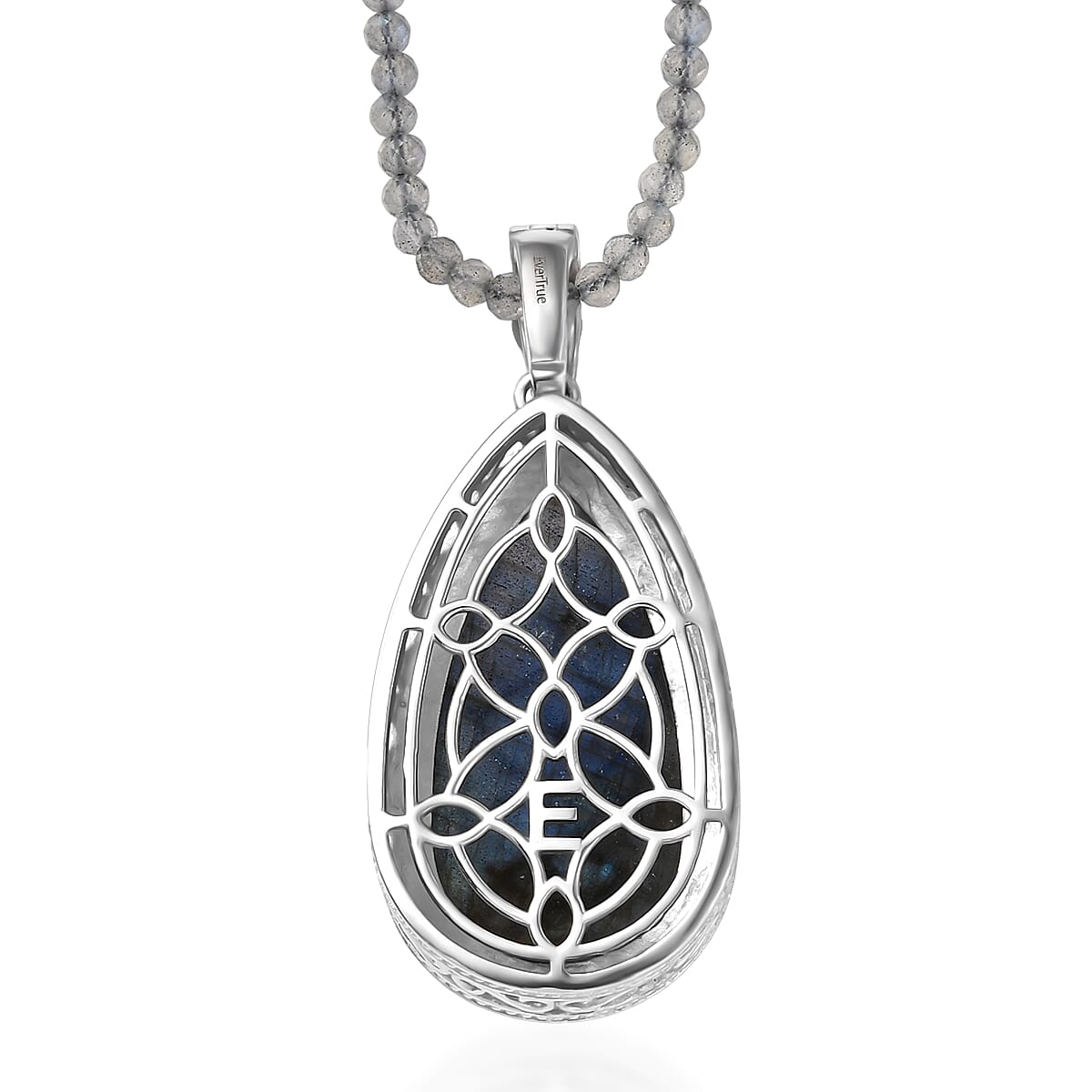 EverTrue Malagasy Labradorite 59.50 ctw Pendant in Platinum Bond with Stainless Steel Necklace 20 Inches image number 4