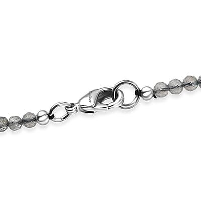 EverTrue Malagasy Labradorite 59.50 ctw Pendant in Platinum Bond with Stainless Steel Necklace 20 Inches