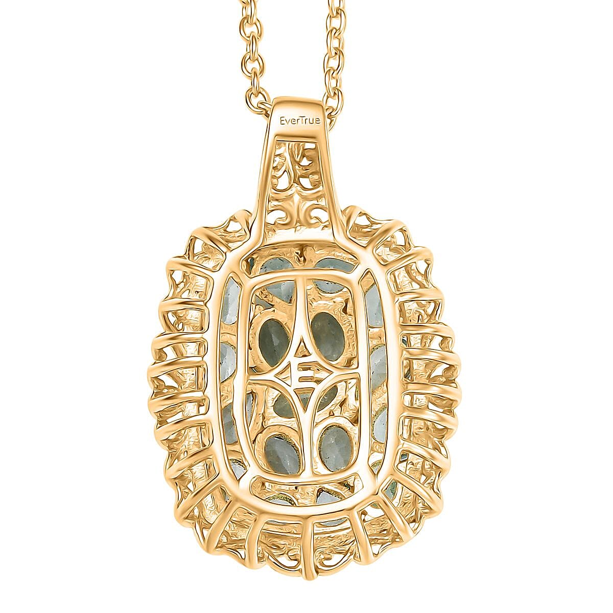 EverTrue Betroka Blue Apatite 3.30 ctw Pendant in 18K YG Plated and Platinum Bond with Stainless Steel Necklace 20 Inches image number 4