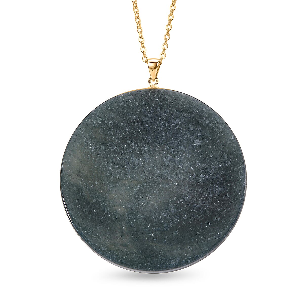 D'Joy Natural Olmec Jadeite 130.00 ctw Pendant Necklace in 14K YG Over Sterling Silver 20 Inches