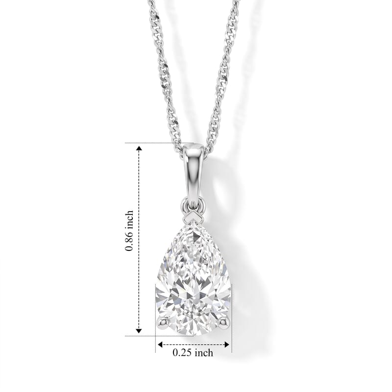IGI Certified Luxuriant Lab Grown Diamond E-F VS 3.00 ctw Pendant Necklace 20 Inches in 950 Platinum 4.74 Grams