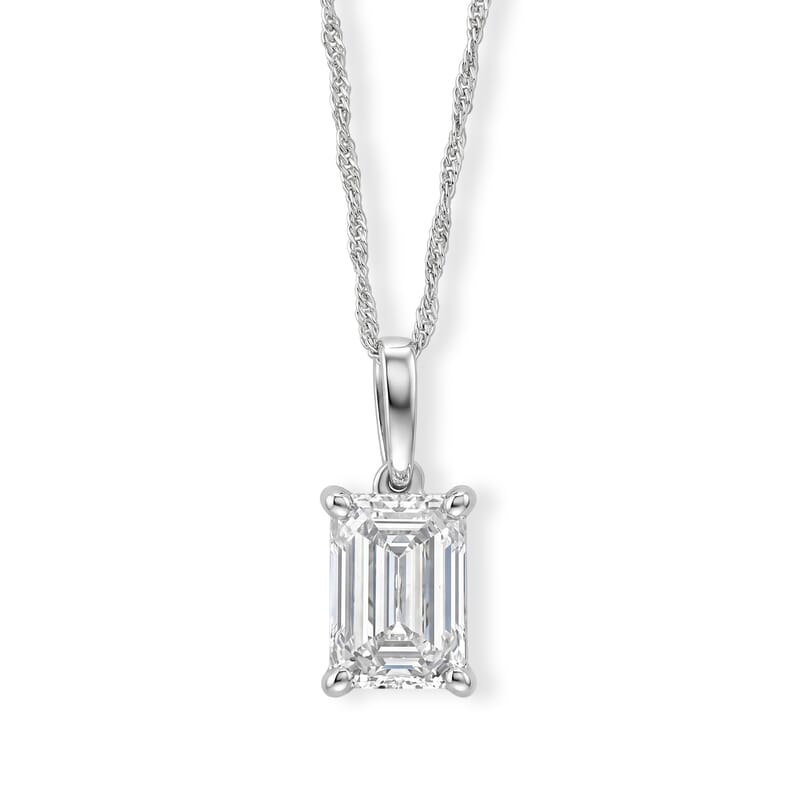IGI Certified Luxuriant Lab Grown Diamond E-F VS 3.00 ctw Pendant Necklace 20 Inches in 950 Platinum 4.69 Grams
