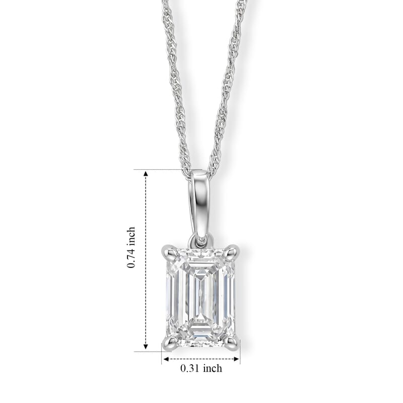 IGI Certified Luxuriant Lab Grown Diamond E-F VS 3.00 ctw Pendant Necklace 20 Inches in 950 Platinum 4.69 Grams